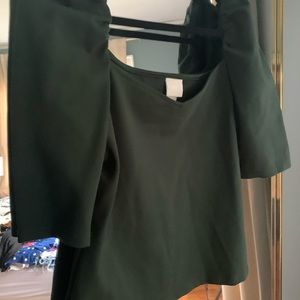 Sassy emerald green date night top